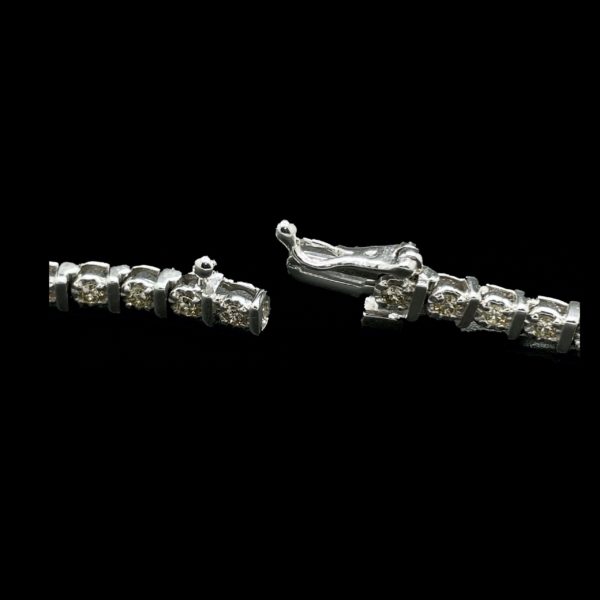 BRACELETS TENNIS SERTI DE 50 DIAMANTS ET OR GRIS 9K/333 – Image 5