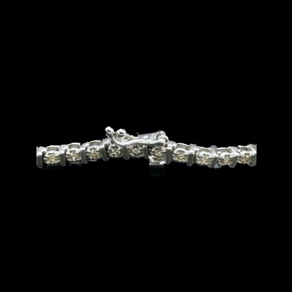 BRACELETS TENNIS SERTI DE 50 DIAMANTS ET OR GRIS 9K/333 – Image 6