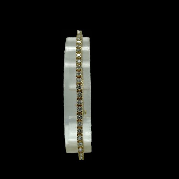 BRACELETS TENNIS SERTI DE 56 DIAMANTS ET OR JAUNE 14K/585 – Image 4