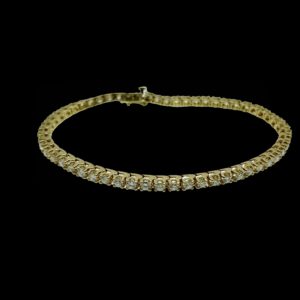 BRACELETS TENNIS SERTI DE 56 DIAMANTS ET OR JAUNE 14K/585