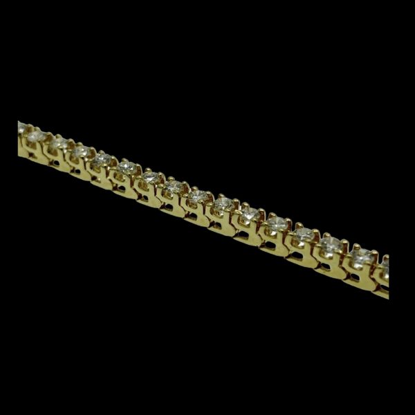 BRACELETS TENNIS SERTI DE 56 DIAMANTS ET OR JAUNE 14K/585 – Image 6