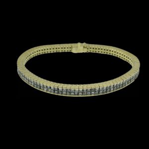 BRACELETS TENNIS DOUBLE RANGEE SERTI DE 188 DIAMANTS EN OR JAUNE 18K/750