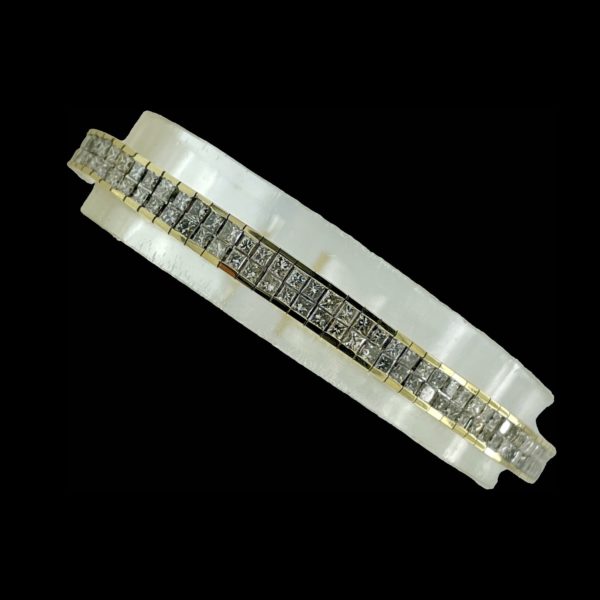 BRACELETS TENNIS DOUBLE RANGEE SERTI DE 188 DIAMANTS EN OR JAUNE 18K/750 – Image 6
