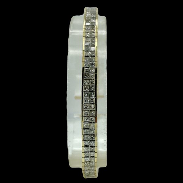 BRACELETS TENNIS DOUBLE RANGEE SERTI DE 188 DIAMANTS EN OR JAUNE 18K/750 – Image 3