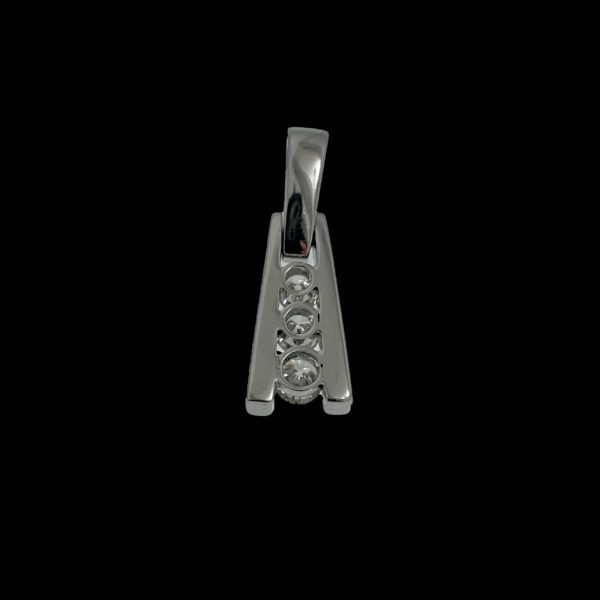 COLLIER-PENDENTIF DIAPASON TRILOGIE OR GRIS 18K/750 3 DIAMANTS DEGRADES – Image 3