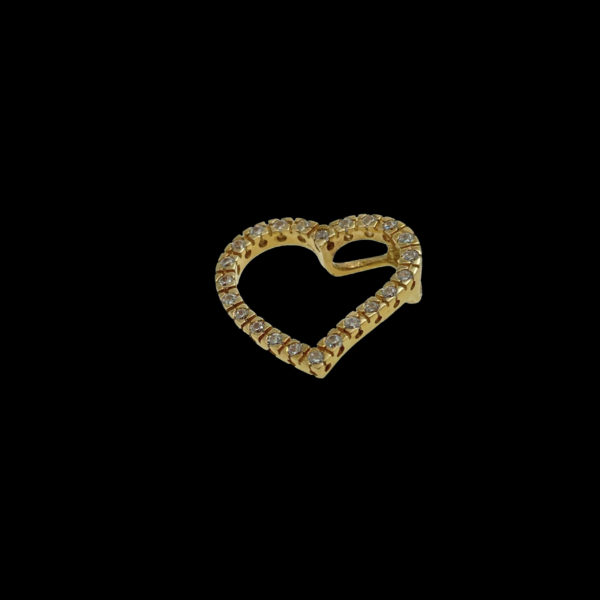 COLLIER-PENDENTIF COEUR OR JAUNE 18K/750 DIAMANTS – Image 2