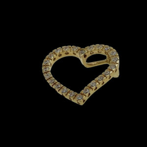 COLLIER-PENDENTIF COEUR OR JAUNE 18K/750 DIAMANTS