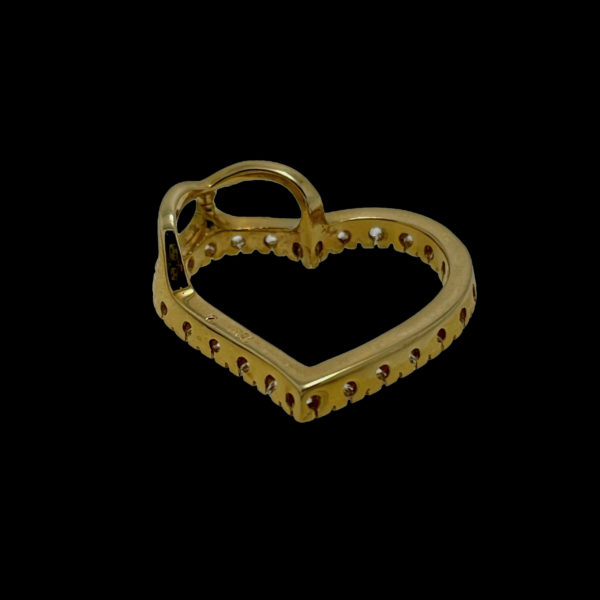 COLLIER-PENDENTIF COEUR OR JAUNE 18K/750 DIAMANTS – Image 4