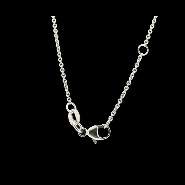 COLLIER-PENDENTIF  SOLITAIRE OR GRIS 18K ET DIAMANT – Image 4