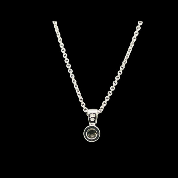COLLIER-PENDENTIF  SOLITAIRE OR GRIS 18K ET DIAMANT – Image 2