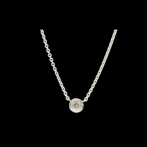 COLLIER-PENDENTIF  SOLITAIRE OR GRIS 18K ET DIAMANT – Image 4