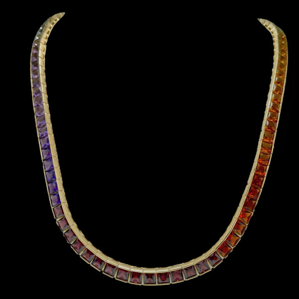 PARURE H. STERN COLLECTION "RAINBOW" OR JAUNE 18K ET PIERRES PRECIEUSES MULTICOLORES – Image 2