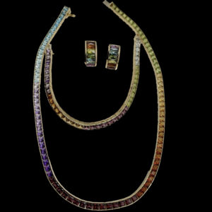 PARURE H. STERN COLLECTION "RAINBOW" OR JAUNE 18K ET PIERRES PRECIEUSES MULTICOLORES