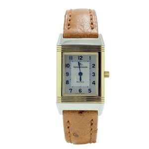 JAEGER LECOULTRE REVERSO DAME OR JAUNE 18K ET ACIER QUARTZ 20X29MM Réf. 260.5.08
