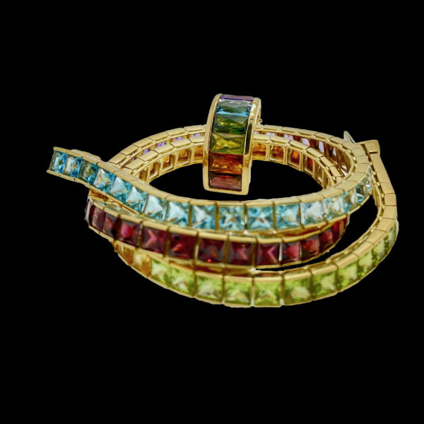 PARURE H. STERN COLLECTION "RAINBOW" OR JAUNE 18K ET PIERRES PRECIEUSES MULTICOLORES – Image 19