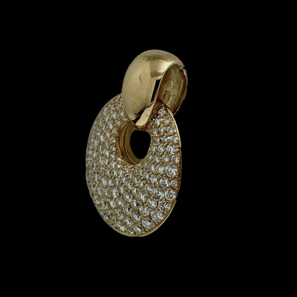 COLLIER-PENDENTIF  SOLEIL OR JAUNE 18K ET 140 DIAMANTS – Image 2