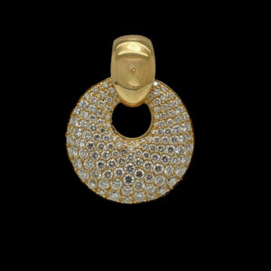 COLLIER-PENDENTIF  SOLEIL OR JAUNE 18K ET 140 DIAMANTS