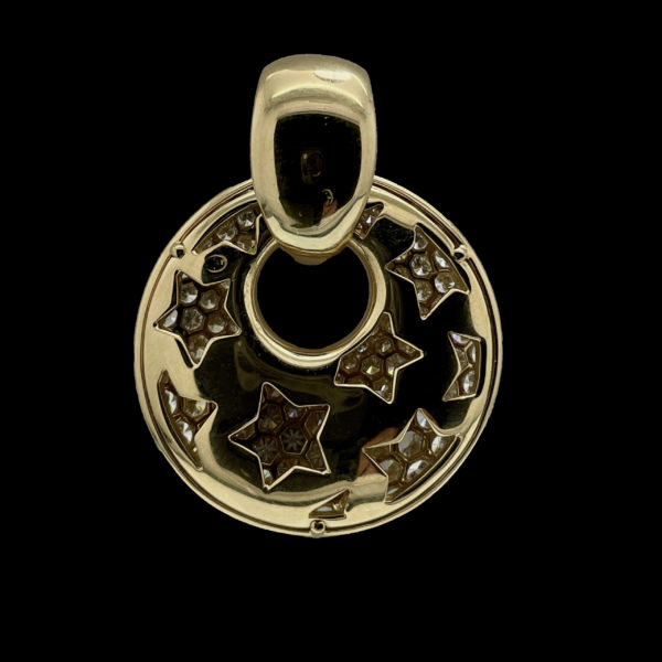 COLLIER-PENDENTIF  SOLEIL OR JAUNE 18K ET 140 DIAMANTS – Image 5