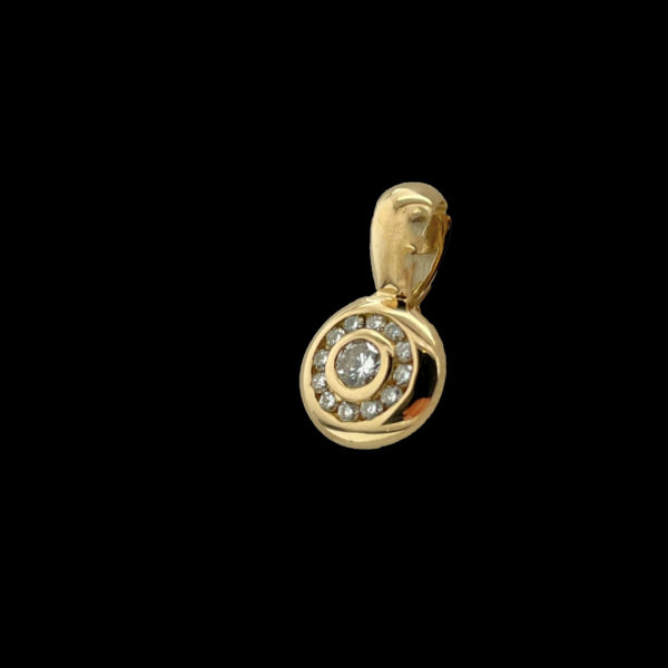 PARURE SOLEIL PENDENTIF & BOUCLES D'OREILLES OR JAUNE 18K ET 39 DIAMANTS – Image 9