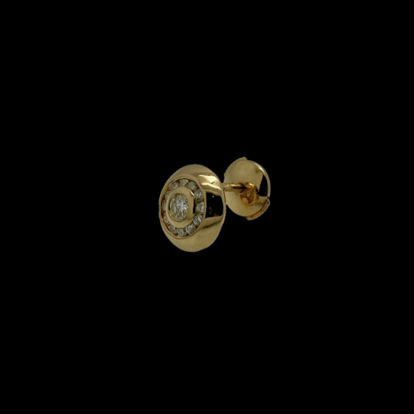 PARURE SOLEIL PENDENTIF & BOUCLES D'OREILLES OR JAUNE 18K ET 39 DIAMANTS – Image 3