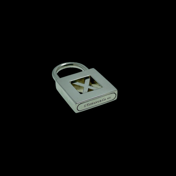 COLLIER-PENDENTIF CHARMS TIFFANY & CO. CADENAS "X" EN ARGENT RODIER OR GRIS – Image 5