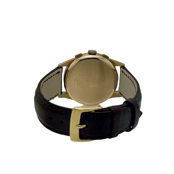 TEVO CHRONOGRAPHE SUISSE ANTIMAGNETIC 17 RUBIS OR JAUNE 18K DE 1950'S 38MM – Image 5
