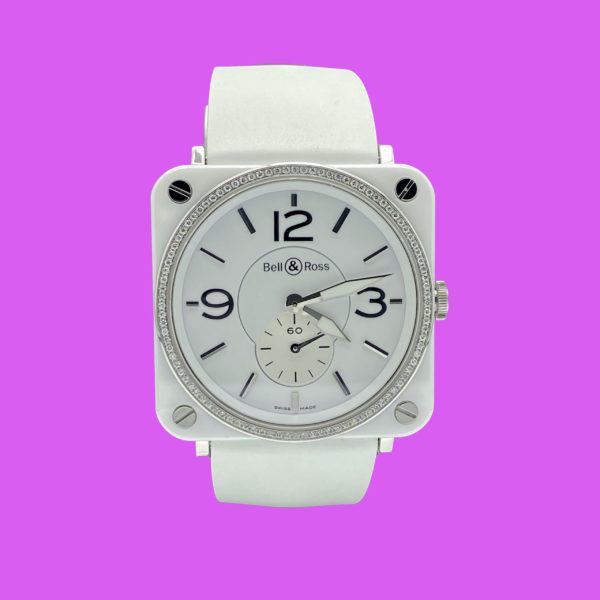 BELL&ROSS AVIATION DIAMANTS CERAMIQUE BLANCHE 39MM Réf. BRS98WCS-02788 – Image 6