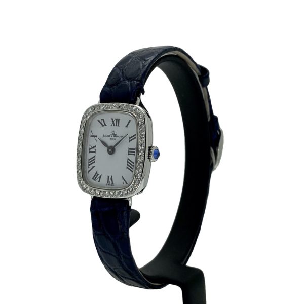 BAUME & MERCIER LADIES VINTAGE DRESS WATCH OR GRIS 18K DIAMONDS 21x24MM Réf.38263 – Image 2