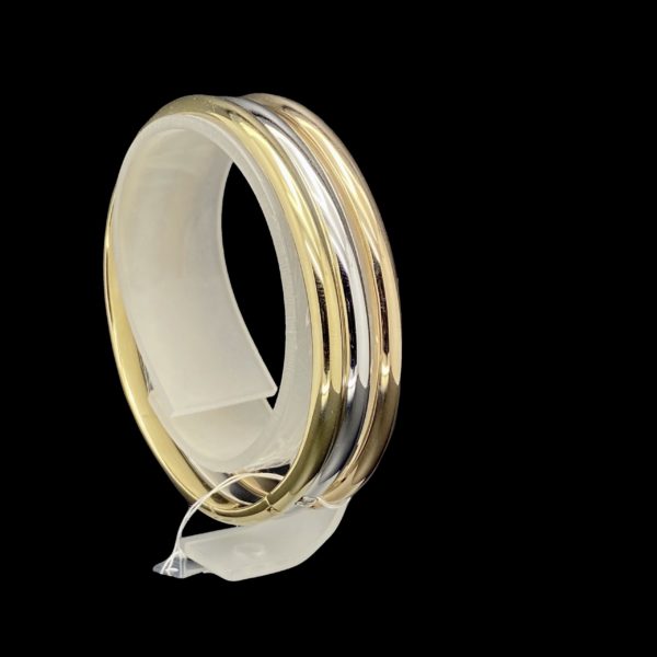 BRACELETS TRIO TUBE 3 OR JAUNE, GRIS ET ROSE 18K/750 TAILLE 18 – Image 3
