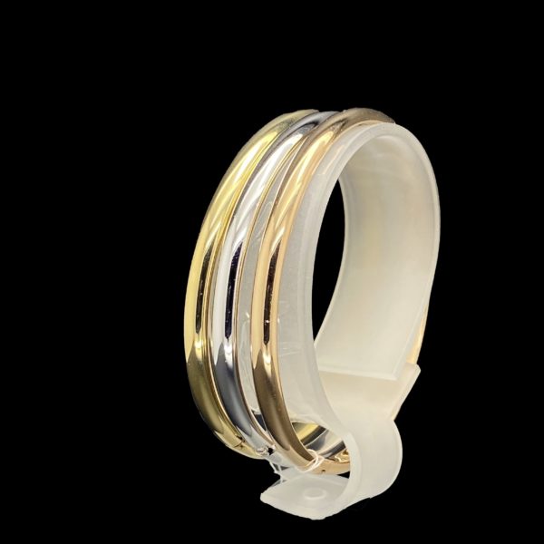 BRACELETS TRIO TUBE 3 OR JAUNE, GRIS ET ROSE 18K/750 TAILLE 18 – Image 2