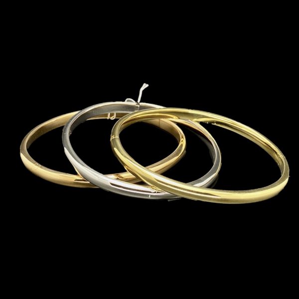 BRACELETS TRIO TUBE 3 OR JAUNE, GRIS ET ROSE 18K/750 TAILLE 18