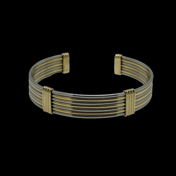 BRACELETS CARTIER JONC "FILS" OR 18K ET ACIER VINTAGE