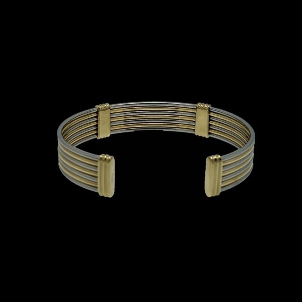 BRACELETS CARTIER JONC "FILS" OR 18K ET ACIER VINTAGE – Image 2