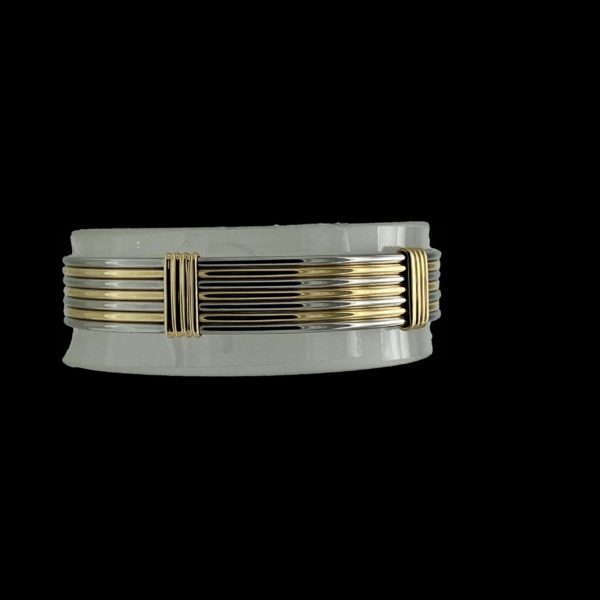 BRACELETS CARTIER JONC "FILS" OR 18K ET ACIER VINTAGE – Image 3
