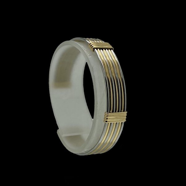 BRACELETS CARTIER JONC "FILS" OR 18K ET ACIER VINTAGE – Image 4