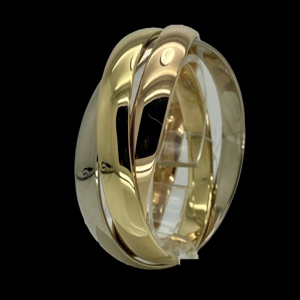 BRACELETS CARTIER TRINITY 3 ANNEAUX OR GRIS, JAUNE ET ROSE 18K/750 Taille 17/18 – Image 3