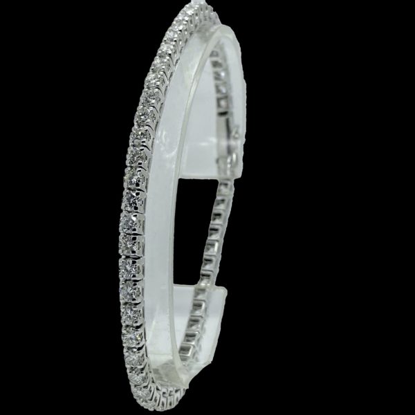 BRACELETS TENNIS SERTI DE 54 DIAMANTS ET OR GRIS 18K/750 – Image 2