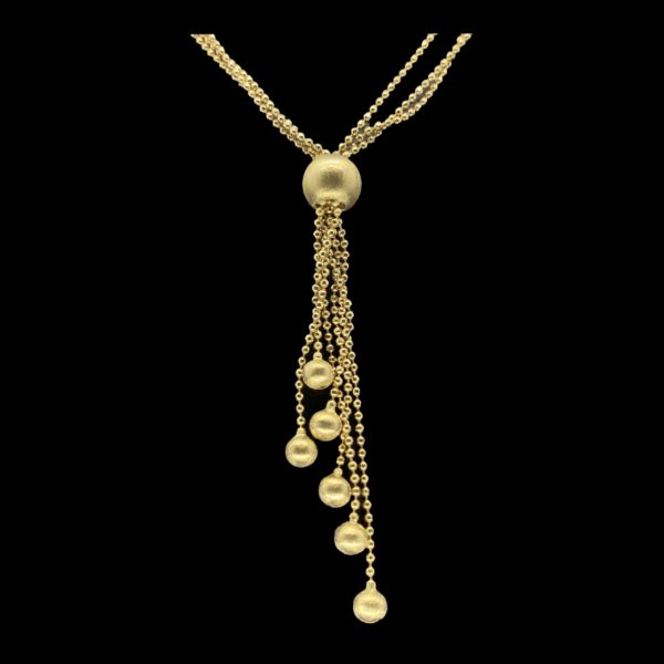 COLLIER-PENDENTIF CHAINE BOULE OR JAUNE 18K