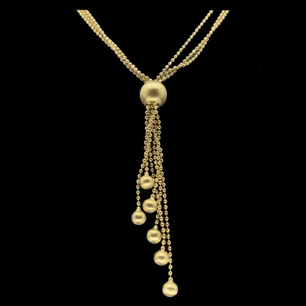 COLLIER-PENDENTIF CHAINE BOULE OR JAUNE 18K – Image 2