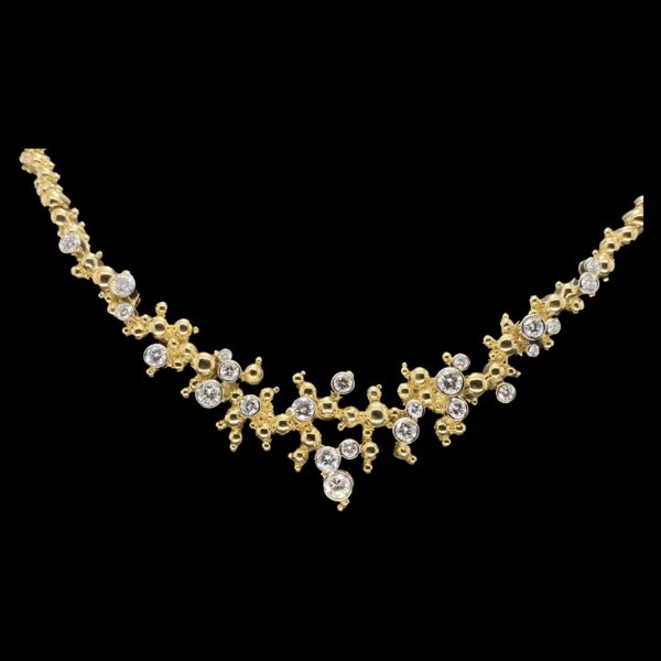COLLIER-PENDENTIF GILBERT ALBERT COLLECTION CHAMPAGNE OR JAUNE 18K ET DIAMANTS – Image 2