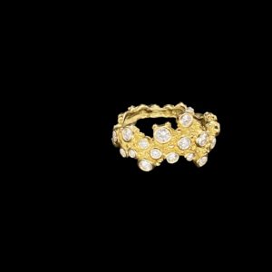 BAGUE GILBERT ALBERT COLLECTION CHAMPAGNE OR JAUNE 18K ET DIAMANTS