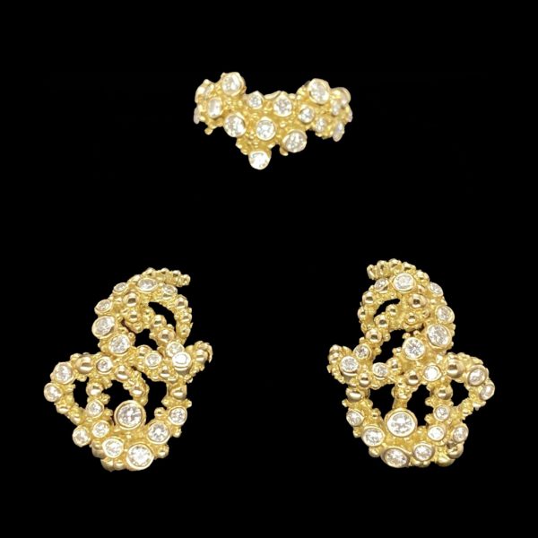 PARURE GILBERT ALBERT COLLECTION CHAMPAGNE OR JAUNE 18K ET DIAMANTS – Image 3
