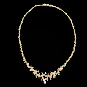 COLLIER-PENDENTIF GILBERT ALBERT COLLECTION CHAMPAGNE OR JAUNE 18K ET DIAMANTS