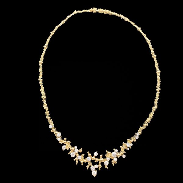 COLLIER-PENDENTIF GILBERT ALBERT COLLECTION CHAMPAGNE OR JAUNE 18K ET DIAMANTS