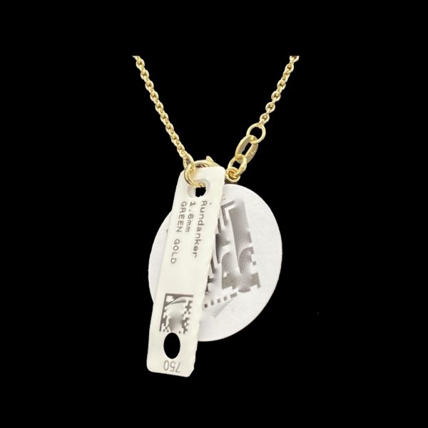 COLLIER-PENDENTIF OR GRIS JAUNE ROSE 18CARATS/750 GREEN GOLD - BIJOUX EN OR DURABLES – Image 9