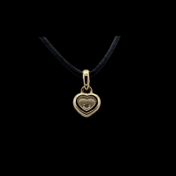 COLLIER-PENDENTIF CHOPARD PENDENTIF HAPPY DIAMONDS OR JAUNE 18K ET DIAMANT – Image 3