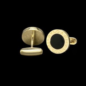 ACCESSOIRES BOUTONS DE MANCHETTE BVLGARI BVLGARI EN OR JAUNE 18K SERTIS D'ONYX NACRE METAL