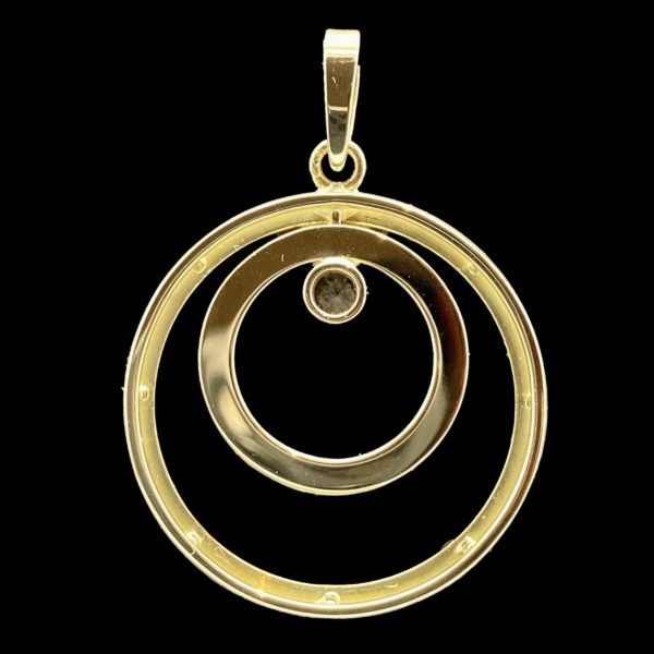COLLIER-PENDENTIF  CERCLE OR JAUNE 18K ET DIAMANTS – Image 3