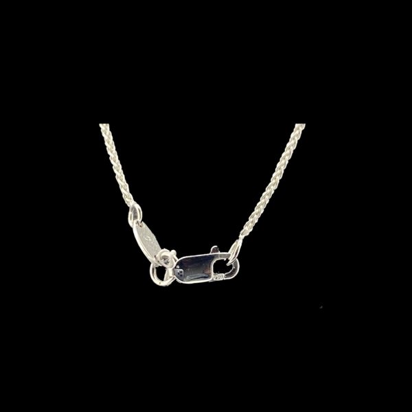 COLLIER-PENDENTIF  CHAINE COEUR OR GRIS 18K ET DIAMANT – Image 4