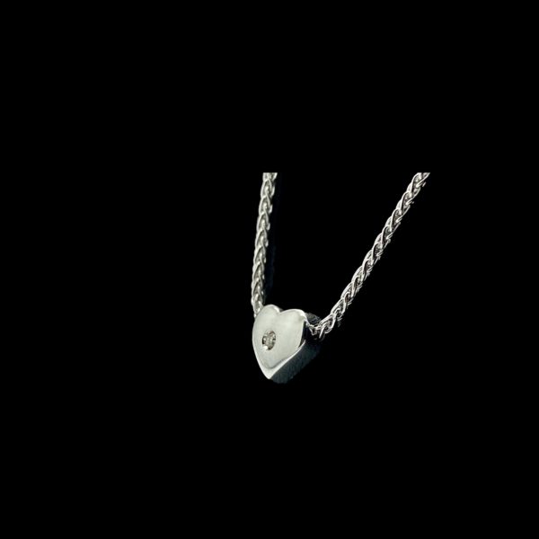COLLIER-PENDENTIF  CHAINE COEUR OR GRIS 18K ET DIAMANT – Image 6